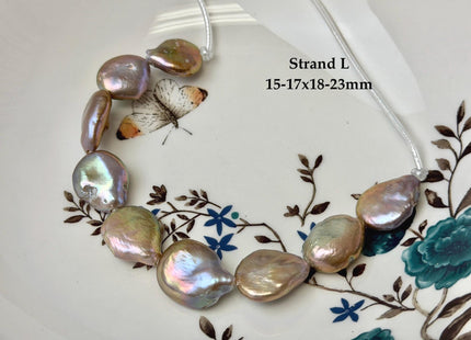 One-Of-A-Kind 12-26 mm Natural Mauve Pink Seaweed Freshwater Round Baroque Coin Pearls High Luster Large 2.1mm Hole Beads #P3722