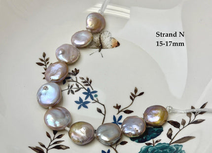 One-Of-A-Kind 12-26 mm Natural Mauve Pink Seaweed Freshwater Round Baroque Coin Pearls High Luster Large 2.1mm Hole Beads #P3722