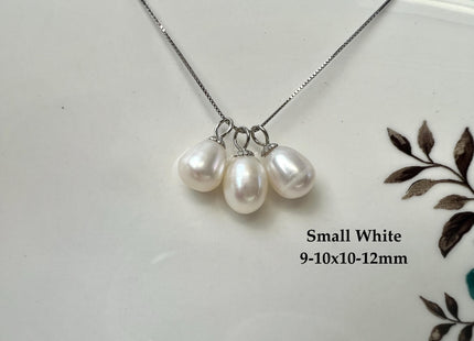 Natural White Mauve Pink Baroque Pearl With .925 Sterling Silver Charm Pendant #PD0013
