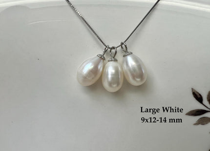 Natural White Mauve Pink Baroque Pearl With .925 Sterling Silver Charm Pendant #PD0013