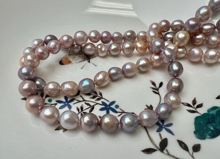 Natural Mauve Pink Edison Baroque Pearl Necklace W/.925 Silver Clasp Gift For Her #NK00012