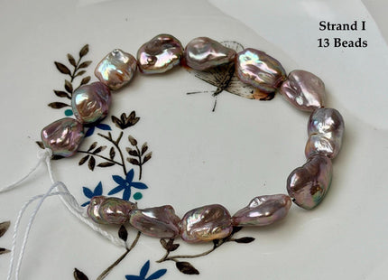 One-Of-A-Kind 8-12x12-18 mm AA Half Strand Rare Natural Dark Mauve Pink Keshi High Luster Nugget Large Hole 1.5mm Freshwater Pearls #P3713