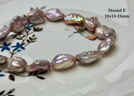 One-Of-A-Kind 8-12x12-18 mm AA Half Strand Rare Natural Dark Mauve Pink Keshi High Luster Nugget Large Hole 1.5mm Freshwater Pearls #P3713