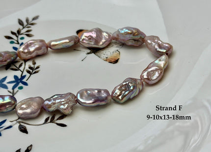 One-Of-A-Kind 8-12x12-18 mm AA Half Strand Rare Natural Dark Mauve Pink Keshi High Luster Nugget Large Hole 1.5mm Freshwater Pearls #P3713