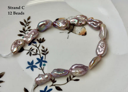 One-Of-A-Kind 8-12x12-18 mm AA Half Strand Rare Natural Dark Mauve Pink Keshi High Luster Nugget Large Hole 1.5mm Freshwater Pearls #P3713