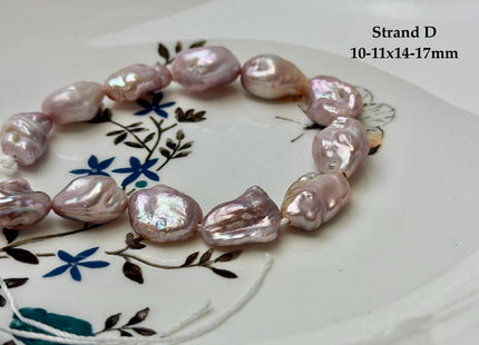 One-Of-A-Kind 8-12x12-18 mm AA Half Strand Rare Natural Dark Mauve Pink Keshi High Luster Nugget Large Hole 1.5mm Freshwater Pearls #P3713