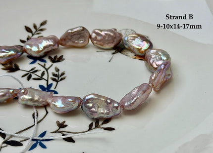One-Of-A-Kind 8-12x12-18 mm AA Half Strand Rare Natural Dark Mauve Pink Keshi High Luster Nugget Large Hole 1.5mm Freshwater Pearls #P3713