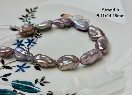 One-Of-A-Kind 8-12x12-18 mm AA Half Strand Rare Natural Dark Mauve Pink Keshi High Luster Nugget Large Hole 1.5mm Freshwater Pearls #P3713