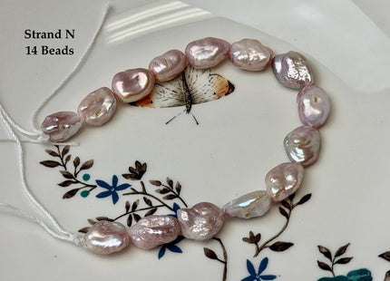 One-Of-A-Kind 8-12x12-18 mm AA Half Strand Rare Natural Dark Mauve Pink Keshi High Luster Nugget Large Hole 1.5mm Freshwater Pearls #P3713