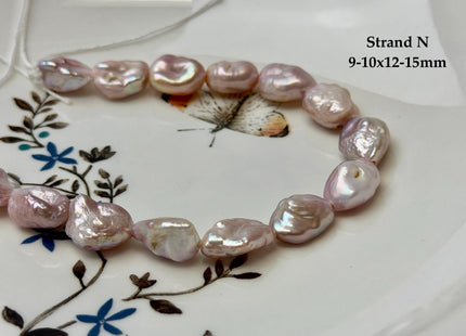 One-Of-A-Kind 8-12x12-18 mm AA Half Strand Rare Natural Dark Mauve Pink Keshi High Luster Nugget Large Hole 1.5mm Freshwater Pearls #P3713