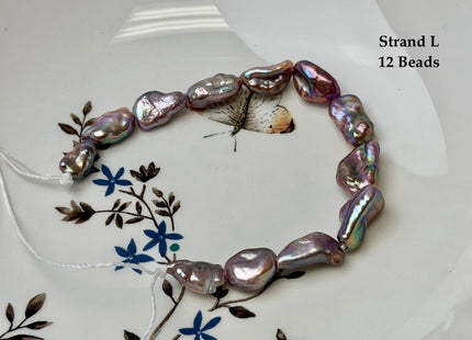 One-Of-A-Kind 8-12x12-18 mm AA Half Strand Rare Natural Dark Mauve Pink Keshi High Luster Nugget Large Hole 1.5mm Freshwater Pearls #P3713