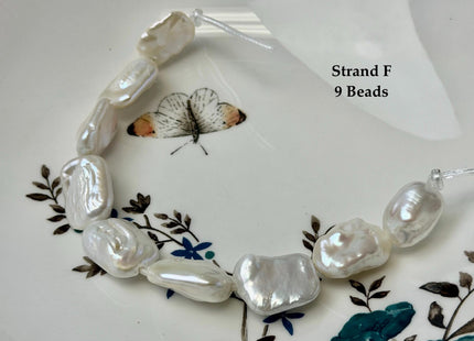 One-Of-A-Kind 12-17x16-21mm AA Natural White Freshwater Thick Rectangular Coin Baroque Pearls High Luster Large 2.1mm Hole Beads #P3714