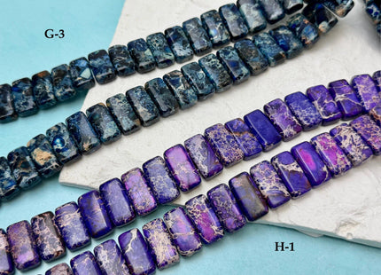 10x20 mm Double Drilled Impression Jasper Rectangle Shape Sea Sediment Jasper Beads Rainbow Pink Green Turquoise Blue Purple Color #4533