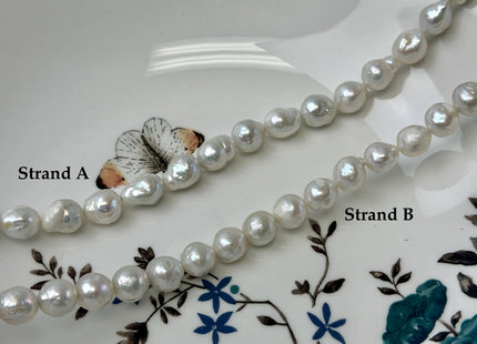 8-9 mm Natural White Edison Baroque Freshwater Pearl Beads #P3724