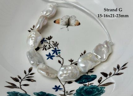 One-Of-A-Kind 14-23x18-29mm AA Natural White Pink Freshwater Thick Rectangular Coin Baroque Pearls High Luster Large 2.1mm Hole Beads #P3715