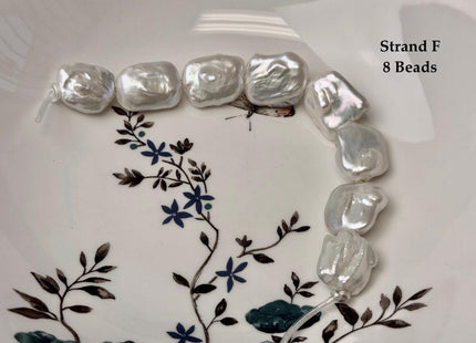 One-Of-A-Kind 14-23x18-29mm AA Natural White Pink Freshwater Thick Rectangular Coin Baroque Pearls High Luster Large 2.1mm Hole Beads #P3715