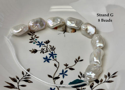 One-Of-A-Kind 14-23x18-29mm AA Natural White Pink Freshwater Thick Rectangular Coin Baroque Pearls High Luster Large 2.1mm Hole Beads #P3715