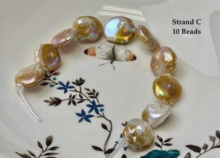 One-Of-A-Kind 14-22 mm Natural Mauve Pink Seaweed Freshwater Round Baroque Coin Pearls High Luster Large 2.1mm Hole Beads #P3716