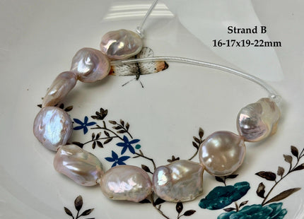 One-Of-A-Kind 14-22 mm Natural Mauve Pink Seaweed Freshwater Round Baroque Coin Pearls High Luster Large 2.1mm Hole Beads #P3716