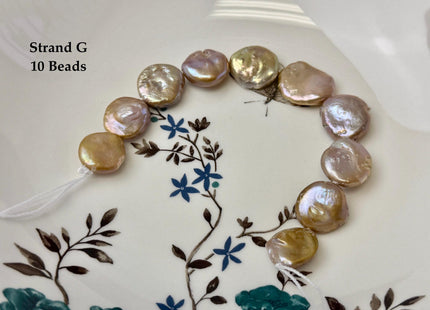 One-Of-A-Kind 14-31 mm Natural Seaweed Pink Freshwater Oval/Tear Drop Coin Keshi Pearls Large 1.5mm Hole Beads #P3719