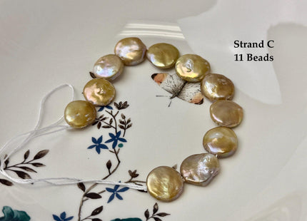 One-Of-A-Kind 14-31 mm Natural Seaweed Pink Freshwater Oval/Tear Drop Coin Keshi Pearls Large 1.5mm Hole Beads #P3719
