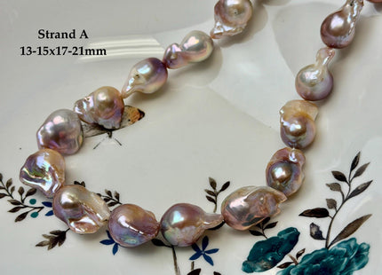 One-Of-A-Kind 10-15x13-21 mm AA Rare Natural Mauve Pink Freshwater Baroque Pearls High Luster Teardrop Pearl Beads #P3721