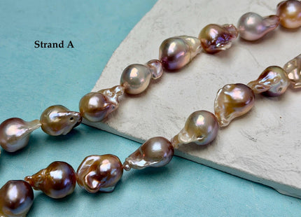 One-Of-A-Kind 10-15x13-21 mm AA Rare Natural Mauve Pink Freshwater Baroque Pearls High Luster Teardrop Pearl Beads #P3721