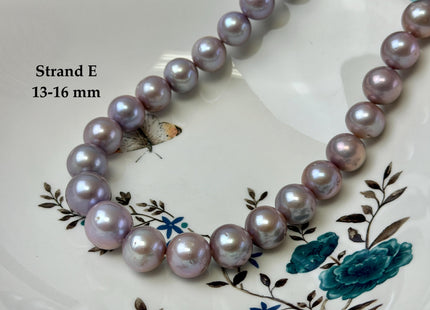 13-18 mm AAA Very Rare Natural Dark Mauve Pink Freshwater Perfect Round Jumbo Size Edison Pearl Beads 16 Inches #P3727