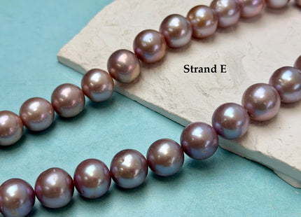 13-18 mm AAA Very Rare Natural Dark Mauve Pink Freshwater Perfect Round Jumbo Size Edison Pearl Beads 16 Inches #P3727