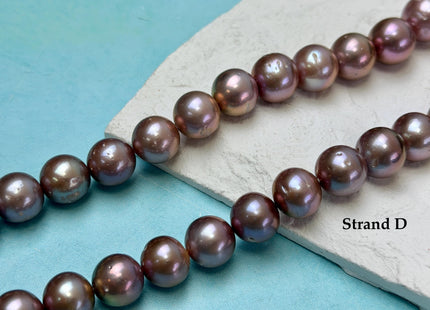 13-18 mm AAA Very Rare Natural Dark Mauve Pink Freshwater Perfect Round Jumbo Size Edison Pearl Beads 16 Inches #P3727