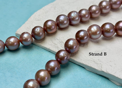 13-18 mm AAA Very Rare Natural Dark Mauve Pink Freshwater Perfect Round Jumbo Size Edison Pearl Beads 16 Inches #P3727