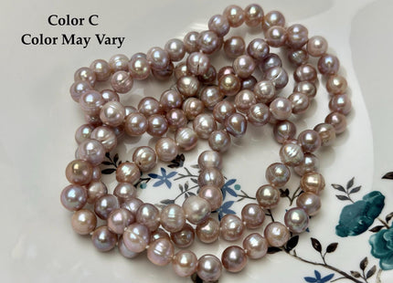 40 Inches Hand Knotted 9-10 mm Potato Natural Pink Color Freshwater Pearl Necklaces Long Pearl Necklace #1678