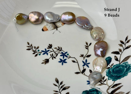 One-Of-A-Kind 12-26 mm Natural Mauve Pink Seaweed Freshwater Round Baroque Coin Pearls High Luster Large 2.1mm Hole Beads #P3722