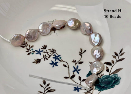 One-Of-A-Kind 12-26 mm Natural Mauve Pink Seaweed Freshwater Round Baroque Coin Pearls High Luster Large 2.1mm Hole Beads #P3722