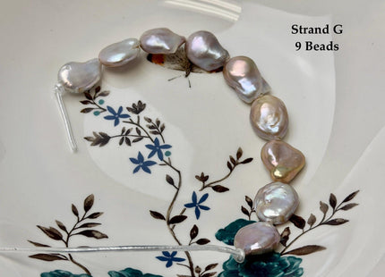 One-Of-A-Kind 12-26 mm Natural Mauve Pink Seaweed Freshwater Round Baroque Coin Pearls High Luster Large 2.1mm Hole Beads #P3722