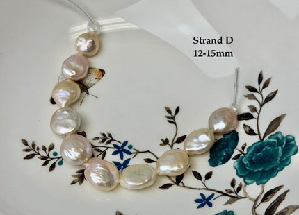 One-Of-A-Kind 12-26 mm Natural Mauve Pink Seaweed Freshwater Round Baroque Coin Pearls High Luster Large 2.1mm Hole Beads #P3722