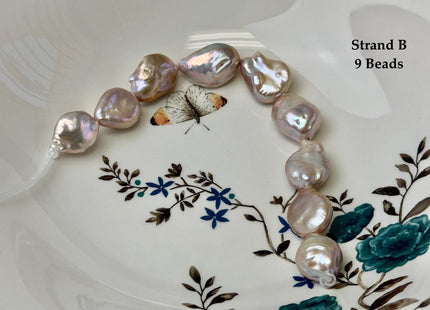 One-Of-A-Kind 12-26 mm Natural Mauve Pink Seaweed Freshwater Round Baroque Coin Pearls High Luster Large 2.1mm Hole Beads #P3722