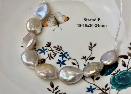 One-Of-A-Kind 12-26 mm Natural Mauve Pink Seaweed Freshwater Round Baroque Coin Pearls High Luster Large 2.1mm Hole Beads #P3722