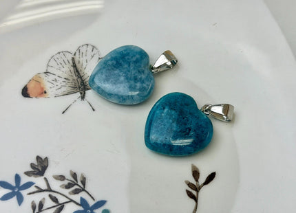 Gemstone Heart Shape Charms for Necklace Jade Gemstone Pendant for Jewelry Making, 20x23mm #CR0108