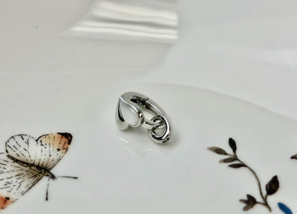 9x15 mm 925 Sterling Silver Heart Shape Push Clasp Sterling Silver Findings Mother Of Pearl Silver Clasps #10399