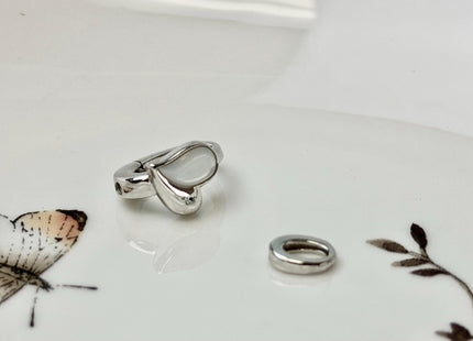 9x15 mm 925 Sterling Silver Heart Shape Push Clasp Sterling Silver Findings Mother Of Pearl Silver Clasps #10399