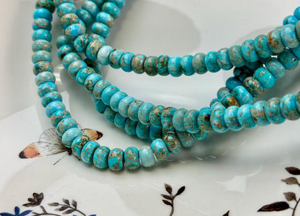 5x8 mm Smooth Rondelle Impression Sea Sediment Jasper Gemstone Beads Rainbow Pink Green Turquoise Blue Purple Color #4892