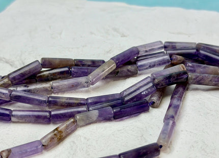 4x13-14 mm Tube Shape Natural Amethyst Gemstone Loose Beads 15.5 Inches Strand #4893