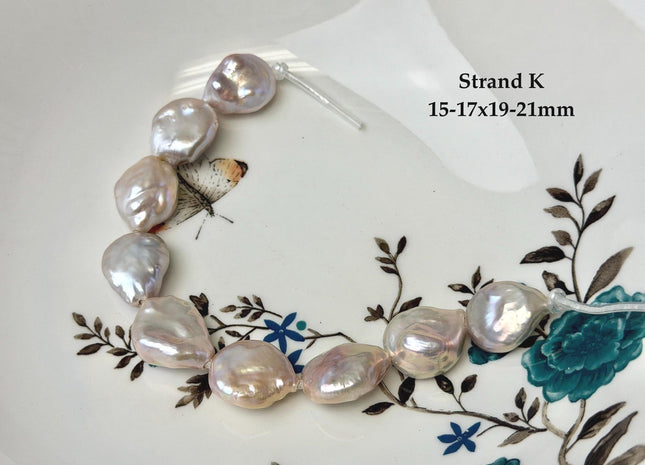 One-Of-A-Kind 12-26 mm Natural Mauve Pink Seaweed Freshwater Round Baroque Coin Pearls High Luster Large 2.1mm Hole Beads #P3722