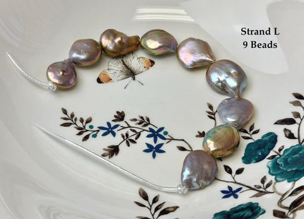 One-Of-A-Kind 12-26 mm Natural Mauve Pink Seaweed Freshwater Round Baroque Coin Pearls High Luster Large 2.1mm Hole Beads #P3722