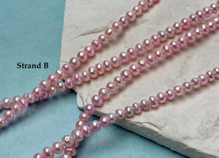 5mm AA Baby Pink Off Round/Potato Freshwater Pearl Beads 90 Beads #P3723