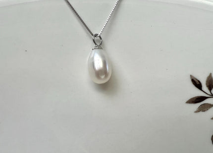 Natural White Mauve Pink Baroque Pearl With .925 Sterling Silver Charm Pendant #PD0013