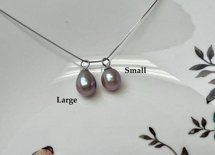 Natural White Mauve Pink Baroque Pearl With .925 Sterling Silver Charm Pendant #PD0013