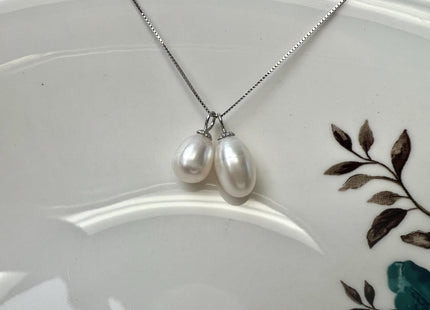Natural White Mauve Pink Baroque Pearl With .925 Sterling Silver Charm Pendant #PD0013