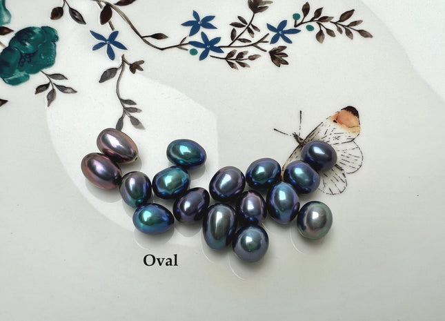One Piece AAA 7-8x9-12 mm Quality High Luster Tear Drop/Oval Half Drilled Freshwater Pearl #1640